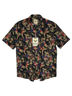 RSVLTS WWE Ric Flair Nature Boy Button Down Shirt Men Sz XXL Black AOP KUNUFLEX